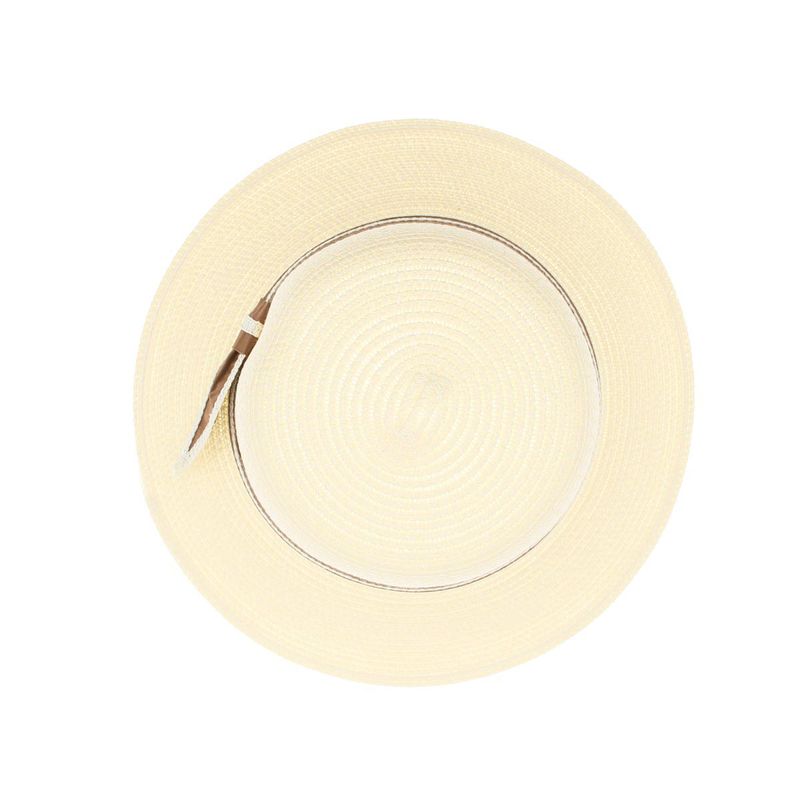Fashion, accesorii si bijuterii - Femei - Accesorii femei - Caciuli si palarii femei - Palarie de soare, Dama, din paie de hartie, Buticcochet, One size, cu banda decorativa, Crem - PAL1708 - Infinity.ro