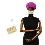 Fashion, accesorii si bijuterii - Femei - Accesorii femei - Caciuli si palarii femei - Bereta de dama, din lana, Evita, one size, model floral impaslit, Fucsia - BSC815 - Infinity.ro