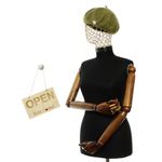 Fashion, accesorii si bijuterii - Femei - Accesorii femei - Caciuli si palarii femei - Bereta de dama, Buticcochet, din lana si acril, model cu perle, one size, Vernil - BSC774 - Infinity.ro