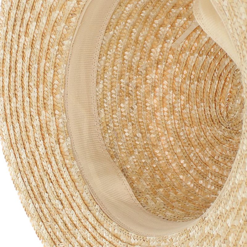 Fashion, accesorii si bijuterii - Femei - Accesorii femei - Caciuli si palarii femei - Palarie de soare, ButicCochet, dama, din paie, cu banda decorativa neagra, one size,  Bej - PAL1812 - Infinity.ro