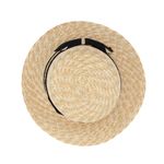 Fashion, accesorii si bijuterii - Femei - Accesorii femei - Caciuli si palarii femei - Palarie de soare, ButicCochet, dama, din paie, cu banda decorativa neagra, one size,  Bej - PAL1812 - Infinity.ro