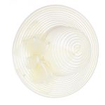 Fashion, accesorii si bijuterii - Femei - Accesorii femei - Caciuli si palarii femei - Palarie de dama, din poliester, Buticcochet, cu dungi, bor mare, One size, Crem - PAL1654 - Infinity.ro