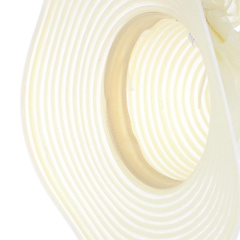 Fashion, accesorii si bijuterii - Femei - Accesorii femei - Caciuli si palarii femei - Palarie de dama, din poliester, Buticcochet, cu dungi, bor mare, One size, Crem - PAL1654 - Infinity.ro