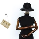 Fashion, accesorii si bijuterii - Femei - Accesorii femei - Caciuli si palarii femei - Palarie de dama, din poliester, Buticcochet, bor mic cu dungi si fundita, One size, Negru - PAL1684 - Infinity.ro