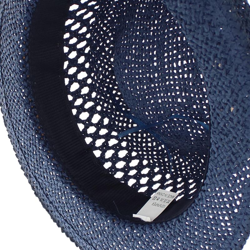 Fashion, accesorii si bijuterii - Femei - Accesorii femei - Caciuli si palarii femei - Palarie de soare, dama, din paie de hartie, marime one size, bor mic, Buticcochet, catarama decorativa, Bleumarin - PAL1774 - Infinity.ro