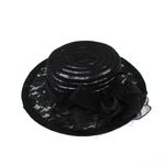 Fashion, accesorii si bijuterii - Femei - Accesorii femei - Caciuli si palarii femei - Palarie de soare, Dama, Buticcochet, din material textil, cu fundita si floare, Negru - PAL1570 - Infinity.ro