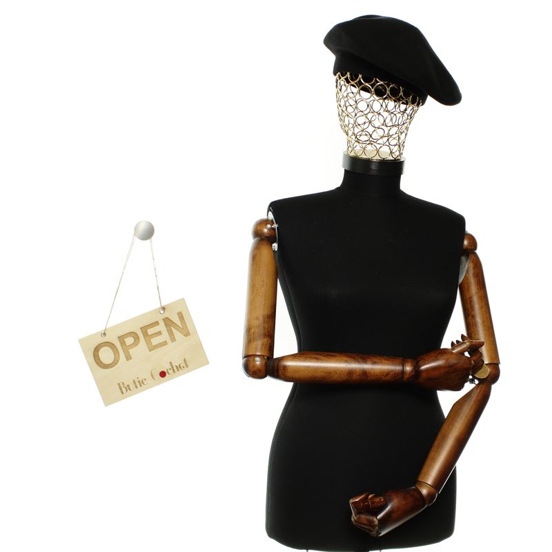 Fashion, accesorii si bijuterii - Femei - Accesorii femei - Caciuli si palarii femei - Bereta de dama, Buticcochet, din acril si vascoza, model uni, one size, Negru - BSC754 - Infinity.ro