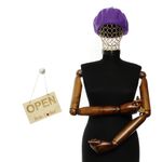 Fashion, accesorii si bijuterii - Femei - Accesorii femei - Caciuli si palarii femei - Bereta de dama, din lana, Buticcochet, model cu perle, one size, Mov - BSC837 - Infinity.ro