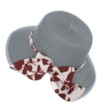 Fashion, accesorii si bijuterii - Femei - Accesorii femei - Caciuli si palarii femei - Palarie de soare, Dama, din paie de hartie, Buticcochet, One size, cu fundita textila, Gri - PAL1720 - Infinity.ro