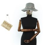 Fashion, accesorii si bijuterii - Femei - Accesorii femei - Caciuli si palarii femei - Palarie de soare, Dama, din paie de hartie, Buticcochet, One size, cu fundita textila, Gri - PAL1720 - Infinity.ro