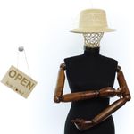 Fashion, accesorii si bijuterii - Femei - Accesorii femei - Caciuli si palarii femei - Palarie de soare, Dama, din paie, Buticcochet, One size, cu floare decorativa, Bej - PAL1681 - Infinity.ro