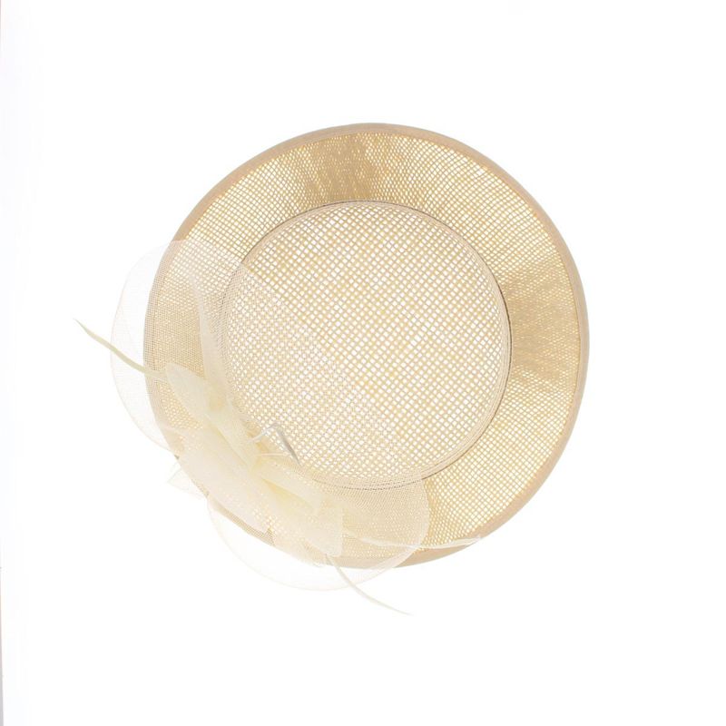 Fashion, accesorii si bijuterii - Femei - Accesorii femei - Caciuli si palarii femei - Palarie de soare, Dama, din paie, Buticcochet, One size, cu floare decorativa, Bej - PAL1681 - Infinity.ro