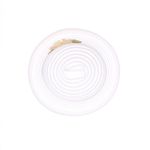 Fashion, accesorii si bijuterii - Femei - Accesorii femei - Caciuli si palarii femei - Palarie de dama, din poliester, Buticcochet, cu dungi si flori decorative, bor mic, One size, Alb - PAL1645 - Infinity.ro