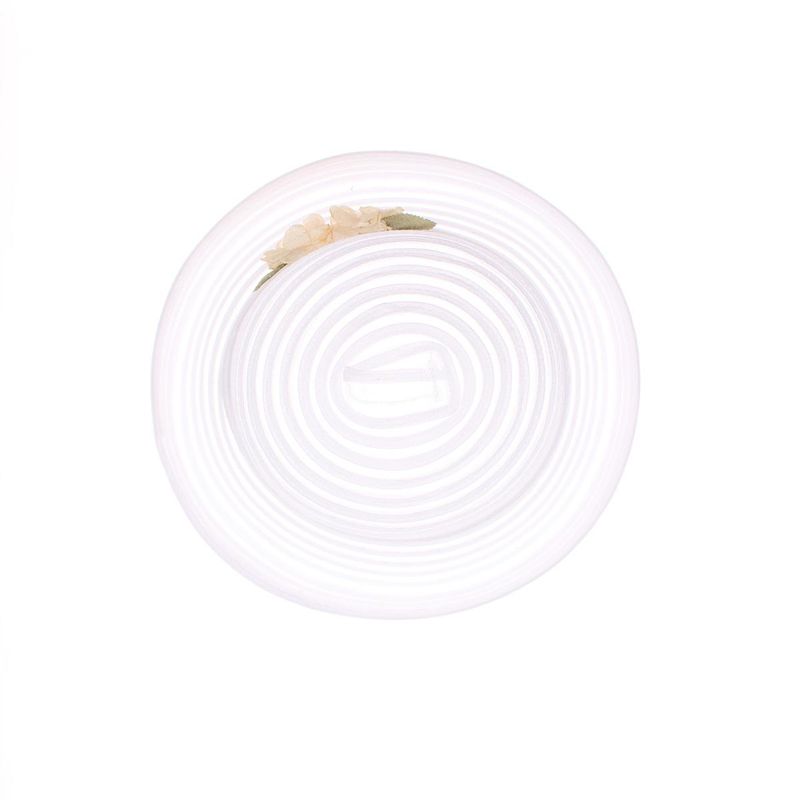 Fashion, accesorii si bijuterii - Femei - Accesorii femei - Caciuli si palarii femei - Palarie de dama, din poliester, Buticcochet, cu dungi si flori decorative, bor mic, One size, Alb - PAL1645 - Infinity.ro