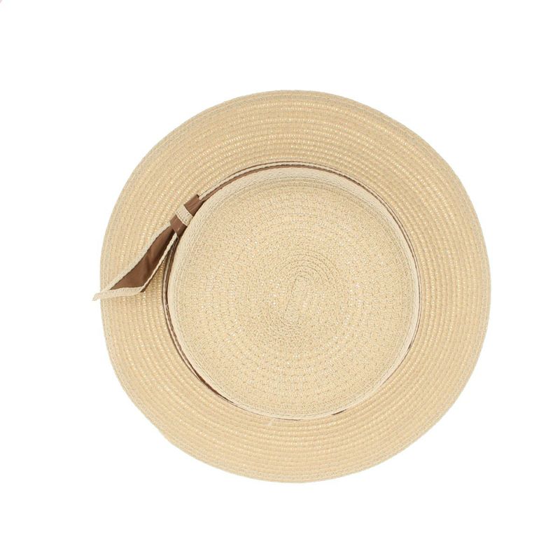 Fashion, accesorii si bijuterii - Femei - Accesorii femei - Caciuli si palarii femei - Palarie de soare, Dama, din paie de hartie, Buticcochet, One size, cu banda decorativa, Bej - PAL1706 - Infinity.ro