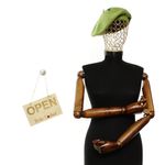 Fashion, accesorii si bijuterii - Femei - Accesorii femei - Caciuli si palarii femei - Bereta de dama, din lana, Evita, one size, model floral impaslit, Verde - BSC818 - Infinity.ro