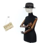 Fashion, accesorii si bijuterii - Femei - Accesorii femei - Caciuli si palarii femei - Palarie de soare, dama, din paie de hartie, marime one size, bor mic, Buticcochet, catarama decorativa, Negru - PAL1779 - Infinity.ro