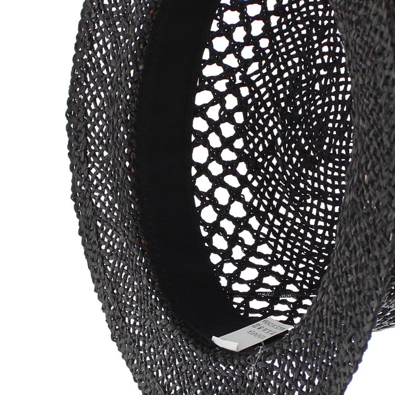 Fashion, accesorii si bijuterii - Femei - Accesorii femei - Caciuli si palarii femei - Palarie de soare, dama, din paie de hartie, marime one size, bor mic, Buticcochet, catarama decorativa, Negru - PAL1779 - Infinity.ro