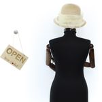 Fashion, accesorii si bijuterii - Femei - Accesorii femei - Caciuli si palarii femei - Palarie de soare, Dama, din paie de hartie, Buticcochet, cu accesoriu decorativ, One size, Bej - PAL1639 - Infinity.ro