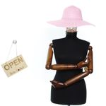 Fashion, accesorii si bijuterii - Femei - Accesorii femei - Caciuli si palarii femei - Palarie de soare, dama, bor 14 cm, Anoul, one size, cu snur decorativ, Roz - PAL1790 - Infinity.ro