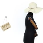 Fashion, accesorii si bijuterii - Femei - Accesorii femei - Caciuli si palarii femei - Palarie de soare, dama, bor 12 cm, Buticcochet, one size, model cu paiete, Crem - PAL1784 - Infinity.ro