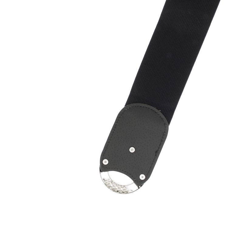 Fashion, accesorii si bijuterii - Femei - Accesorii femei - Curele femei - Curea lata tip centura, de dama, din material eleastic, one size, cu accesoriu metalic, Buticcochet, Negru cu Argintiu- CRDD278 - Infinity.ro