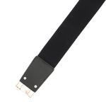 Fashion, accesorii si bijuterii - Femei - Accesorii femei - Curele femei - Curea lata tip centura, de dama, din material eleastic, one size, cu accesoriu metalic, Buticcochet, Negru cu auriu - CRDD313 - Infinity.ro