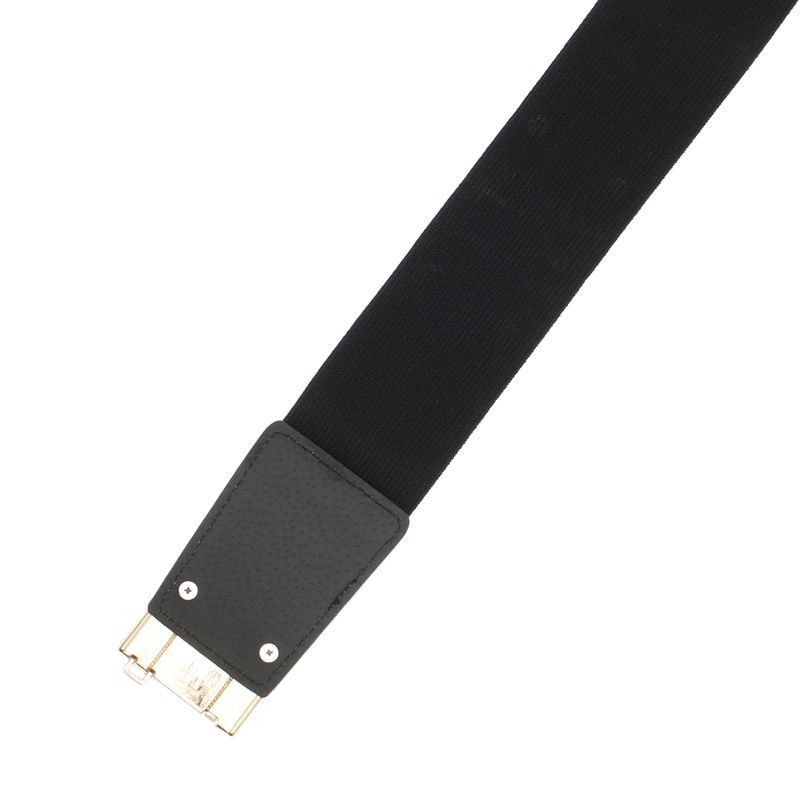 Fashion, accesorii si bijuterii - Femei - Accesorii femei - Curele femei - Curea lata tip centura, de dama, din material eleastic, one size, cu accesoriu metalic, Buticcochet, Negru cu auriu - CRDD313 - Infinity.ro