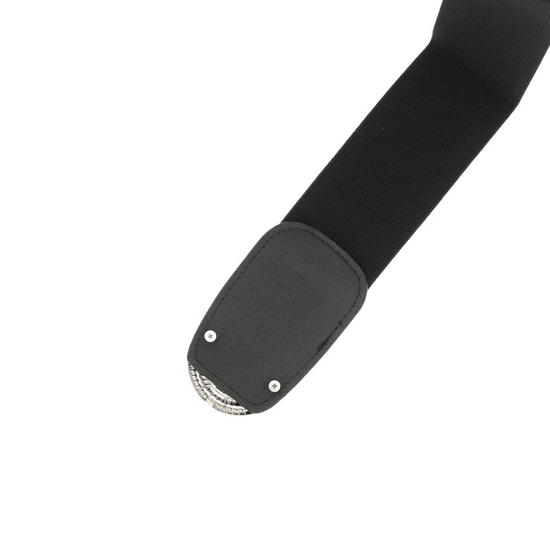 Fashion, accesorii si bijuterii - Femei - Accesorii femei - Curele femei - Curea lata tip centura, de dama, din material eleastic, one size, cu accesoriu metalic, Buticcochet, Negru cu Argintiu- CRDD276 - Infinity.ro