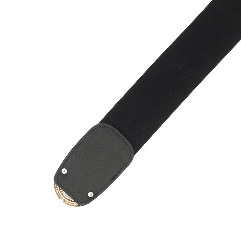Fashion, accesorii si bijuterii - Femei - Accesorii femei - Curele femei - Curea lata tip centura, de dama, din material eleastic, one size, cu accesoriu metalic, Buticcochet, Negru cu Auriu - CRDD289 - Infinity.ro