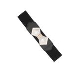 Fashion, accesorii si bijuterii - Femei - Accesorii femei - Curele femei - Curea lata tip centura, de dama, din material eleastic, one size, cu accesoriu metalic, Buticcochet, Negru cu Auriu - CRDD289 - Infinity.ro
