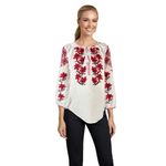 Fashion, accesorii si bijuterii - Femei - Imbracaminte femei - Camasi si bluze femei - Bluza dama tip ie I26 alb/rosu , marimea M - Infinity.ro