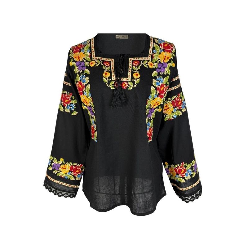 Fashion, accesorii si bijuterii - Femei - Imbracaminte femei - Camasi si bluze femei - Bluza dama DF negru/galben marimea S - Infinity.ro