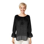 Fashion, accesorii si bijuterii - Femei - Imbracaminte femei - Camasi si bluze femei - Bluza dama RFN 2 negru , marimea L - Infinity.ro