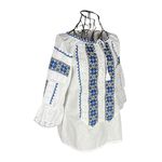 Fashion, accesorii si bijuterii - Femei - Imbracaminte femei - Camasi si bluze femei - Bluza dama RFN 2 alb/albastru marimea S - Infinity.ro