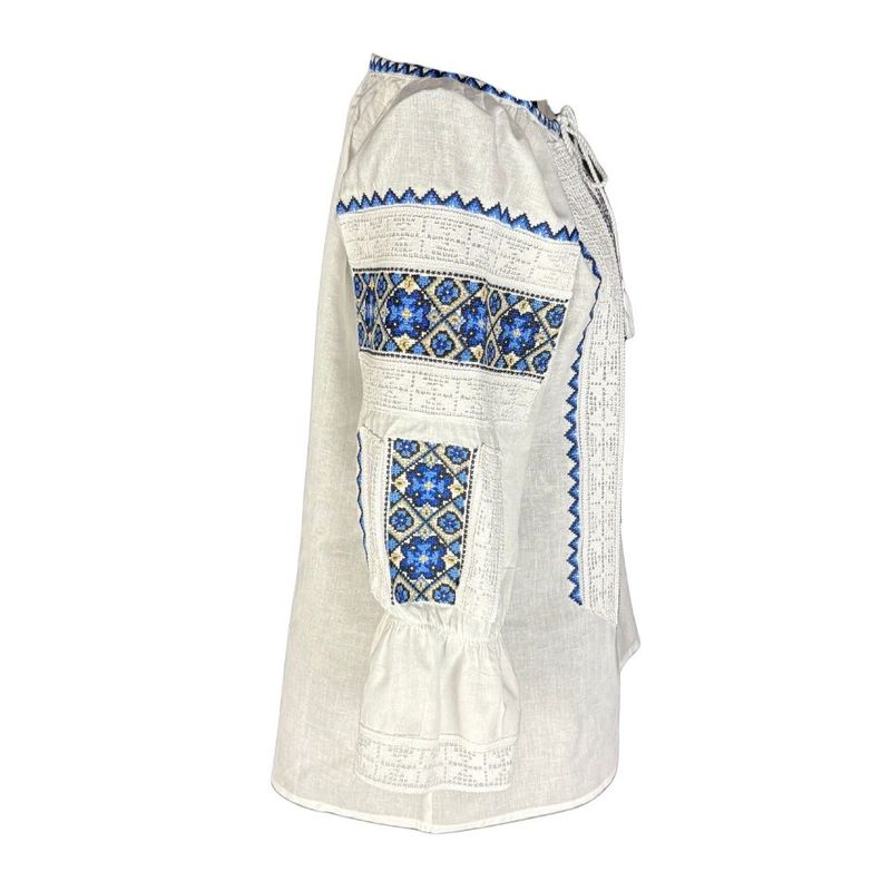 Fashion, accesorii si bijuterii - Femei - Imbracaminte femei - Camasi si bluze femei - Bluza dama RFN 2 alb/albastru marimea S - Infinity.ro