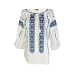 Fashion, accesorii si bijuterii - Femei - Imbracaminte femei - Camasi si bluze femei - Bluza dama RFN 2 alb/albastru , marimea 2XL - Infinity.ro
