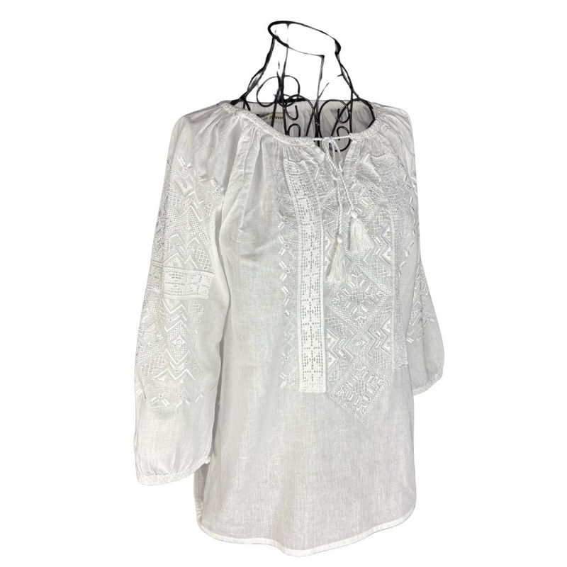 Fashion, accesorii si bijuterii - Femei - Imbracaminte femei - Camasi si bluze femei - Bluza dama RFN 2 alb crystal , marimea XL - Infinity.ro