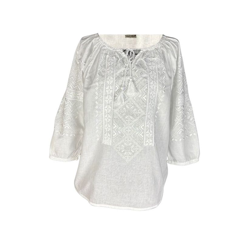 Fashion, accesorii si bijuterii - Femei - Imbracaminte femei - Camasi si bluze femei - Bluza dama RFN 2 alb crystal , marimea XL - Infinity.ro