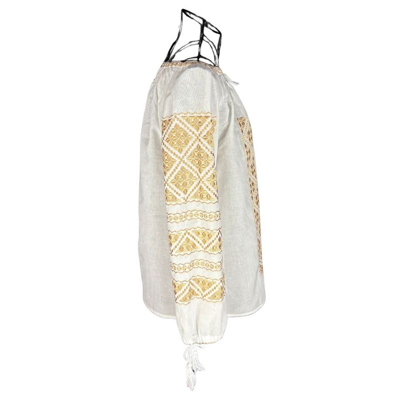 Fashion, accesorii si bijuterii - Femei - Imbracaminte femei - Camasi si bluze femei - Bluza dama RFN 2 alb/bej marimea S - Infinity.ro