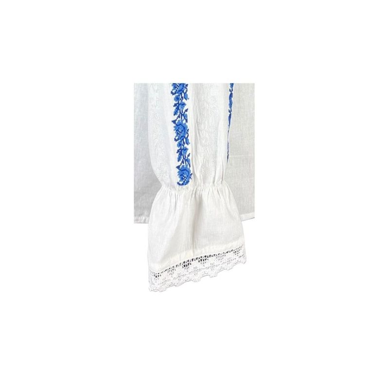 Fashion, accesorii si bijuterii - Femei - Imbracaminte femei - Camasi si bluze femei - Bluza dama tip ie I26 alb/albastru , marimea XL - Infinity.ro