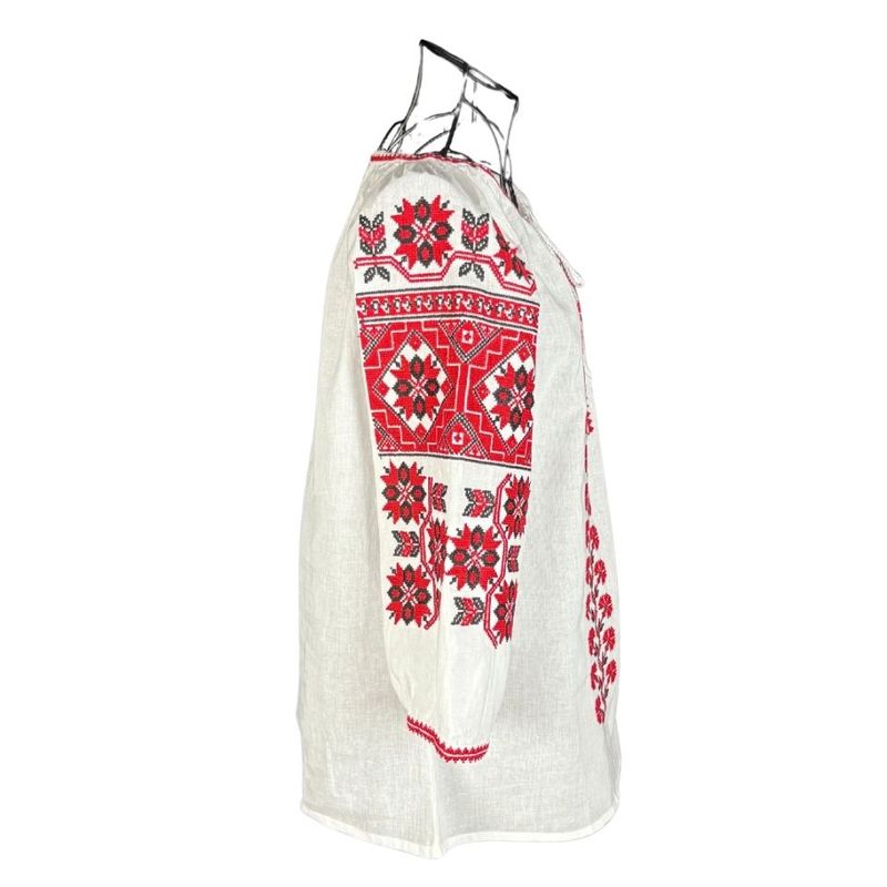 Fashion, accesorii si bijuterii - Femei - Imbracaminte femei - Camasi si bluze femei - Bluza dama RSL5 alb/rosu marimea S - Infinity.ro