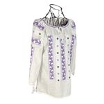 Fashion, accesorii si bijuterii - Femei - Imbracaminte femei - Camasi si bluze femei - Bluza dama RSL5 alb/mov , marimea L - Infinity.ro
