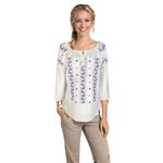 Fashion, accesorii si bijuterii - Femei - Imbracaminte femei - Camasi si bluze femei - Bluza dama RSL5 alb/mov , marimea M - Infinity.ro