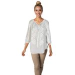 Fashion, accesorii si bijuterii - Femei - Imbracaminte femei - Camasi si bluze femei - Bluza dama RSL5 alb crystal , marimea XL - Infinity.ro