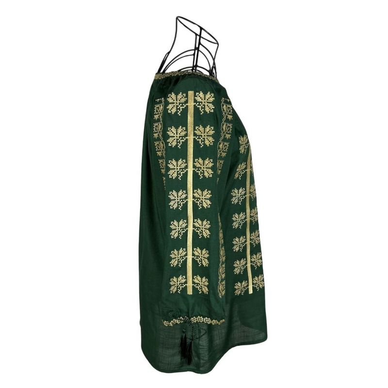 Fashion, accesorii si bijuterii - Femei - Imbracaminte femei - Camasi si bluze femei - Bluza dama RS25 verde/bej , marimea M - Infinity.ro
