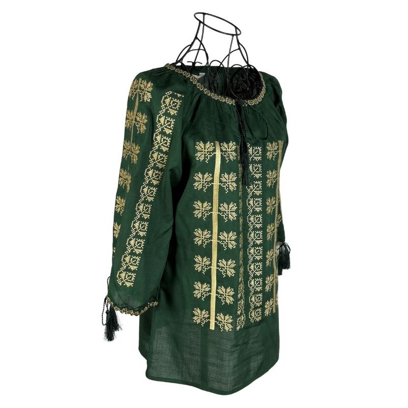 Fashion, accesorii si bijuterii - Femei - Imbracaminte femei - Camasi si bluze femei - Bluza dama RS25 verde/bej , marimea M - Infinity.ro