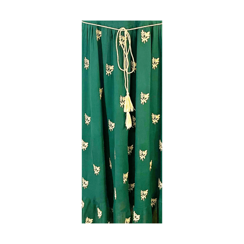 Fashion, accesorii si bijuterii - Femei - Imbracaminte femei - Rochii femei - Rochie dama casual, verde/crem , marimea L - Infinity.ro