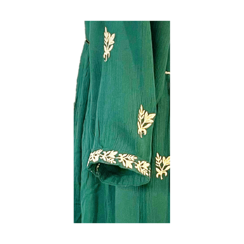 Fashion, accesorii si bijuterii - Femei - Imbracaminte femei - Rochii femei - Rochie dama casual, verde/crem , marimea L - Infinity.ro