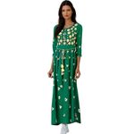 Fashion, accesorii si bijuterii - Femei - Imbracaminte femei - Rochii femei - Rochie dama casual, verde/crem , marimea 2XL - Infinity.ro